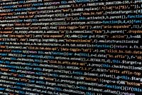 A close-up of computer code displayed on a screen