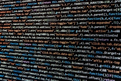 A close-up of computer code displayed on a screen
