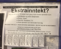 A real-world flyer advertising extra income opportunities with tear-off contact tabs